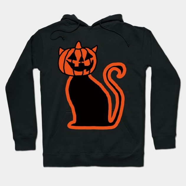 Halloween Pumpkin Cat Hoodie by EunsooLee